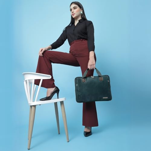 Image of VISMIINTREND Laptop Briefcase Messenger Shoulder Office Hand Bags for Men Women | Fits 13 inch /14 inch /15.6 Inch Laptops, Macbook | Vegan Leather | Corporate Gifts | Gift for Husband /Brother /Father