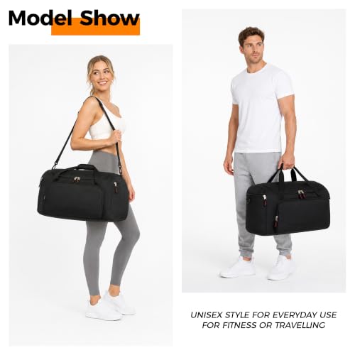 Image of Uarition Gym Bag for Men & Women - 50L Large Duffle Bag for Travel, Black