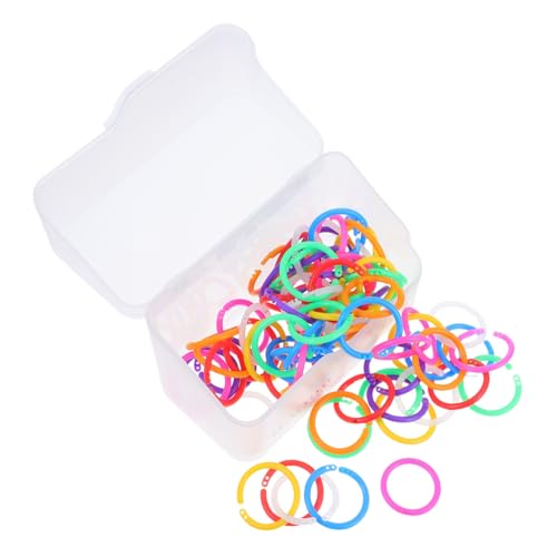 Artibetter 80個 カラー ルーズリーフ リング プラスチック リンキング リング カラフル プラスチック クラスプ 小 バインダ