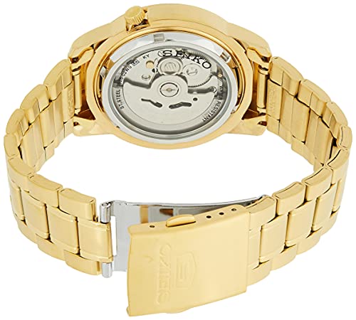 Image of Seiko Men's SNKE56 Seiko 5 Automatic Gold Dial Gold-Tone Stainless Steel Watch