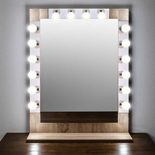 Dysmio Lighting Four Light Vanity Strip - Hollywood Style Mirror Fixture with Chrome Plates – Salon-Grade Accessories for Bedroom, Bathroom, Dressing Room, Makeup Studio - 24 x 4.25 Inches - Thumbnail 2