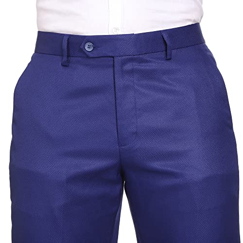 Image of MALENO Men's Diamond Textured Regular Fit Trouser | Soft and Breathable Fabric | Trousers for Office, Party