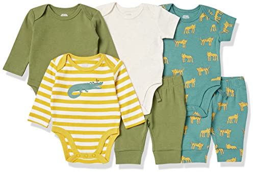 Image of Amazon Essentials Unisex Babies' Cotton Layette Outfit Sets, Pack of 6