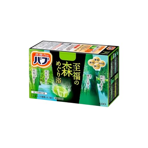 バブ 至福の柑橘めぐり浴 至福の森めぐり浴 至福の果実めぐり浴 バブ至福の花めぐり浴 各種まとめ買いセット +オリジナルおしぼり付 (至福の森めぐり浴 12錠入, 単品)