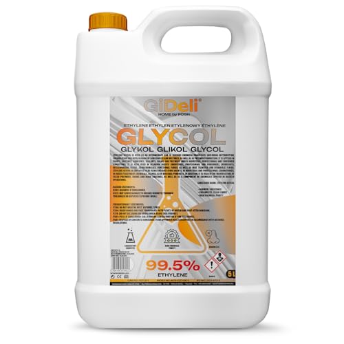 GiDeli Ethylenglykol 5L - Glykol für Heizkörper, Heizungswasser - Solarflüssigkeit Kühlsystem Heizungs - Heizung Frostschutzmittel - Kuehlmittel...