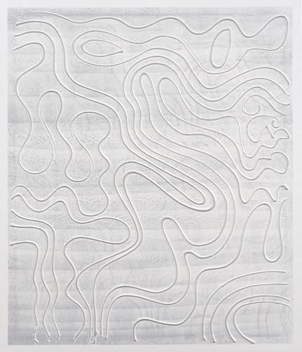 Cuadroexpres - Cuadro Pintado Abstracto 60x70 cm, Minimalista, En gris y blanco, con relieve, 100% Original, Listo para colgar. Sobre Lienzo y Bastidor de pino.