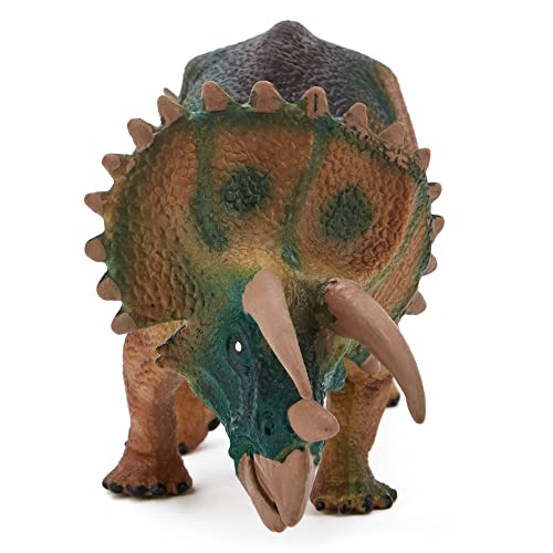 Zappi Co Childrens Triceratops Green/Black Dinosaur Figure Toy (19cm Length) Realistic Detailed Dino Collection for Kids - Image 2