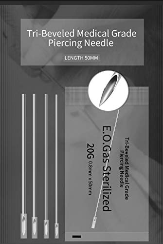 Ear Nose Piercing Needles - Jconly 100Pcs Mix Body Piercing Needles Sizes 12g 14g, 16g, 18g and 20g, Piercing Kits Piercing Supplies …