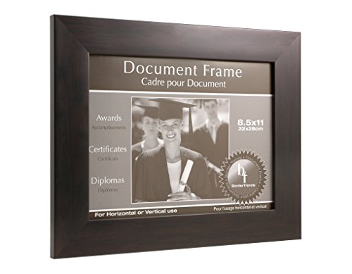 BorderTrends Urban Cafe 8.5x11-Inch Document Wall Frame, Espresso Brown