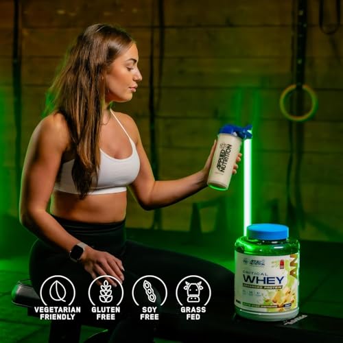 Applied Nutrition Critical Whey Protein Powder 2kg - High Protein Powder, Protein Milkshake, Muscle Building Supplement with BCAAs & Glutamine (2kg - 67 Servings) (2kg, Banana Milkshake)