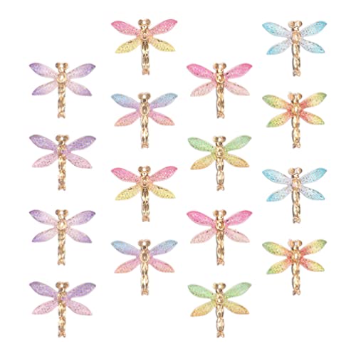 EXCEART 24Pcs Dragonfly Charms Acrylic Dragonfly Flat Back Charms Insect Connectors Embellishment for Jewelry Making DIY Crafts