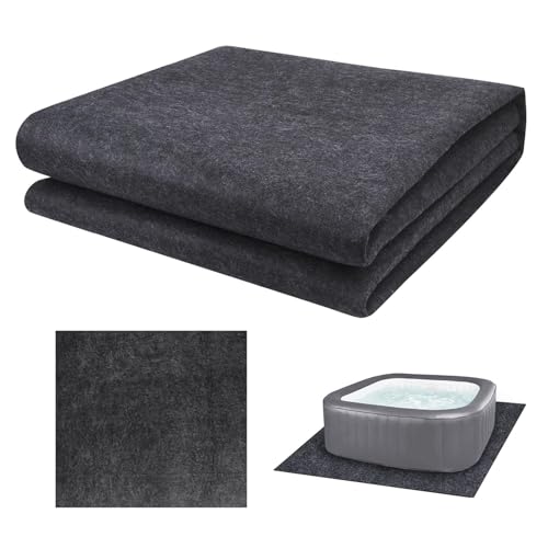 Novelfun Tapis de Sol pour Jacuzzi, Tapis Carré Imperméable 2,53 x 2,53 m pour Jacuzzi Gonflable, Tapis de Protection Extérieur avec Dos qui Empêche la Pénétration...