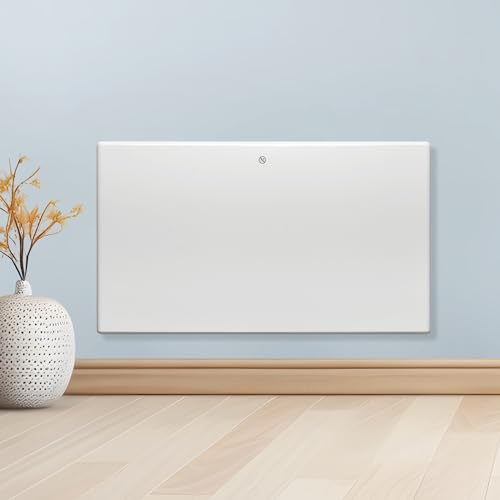 Purus 1200W White Electric Radiator Heaters for Home Bathroom Safe Electric Heater Setback Timer Lot 20 & Advanced Thermostat Control Wall Mounted or Floor Standing Low Energy Panel Heater