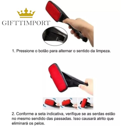 Escova Tira Pelo Giratória Mágica Removedora Tira Pelos De Roupa Sofá Cães Gatos Rolinho Tira Pelos