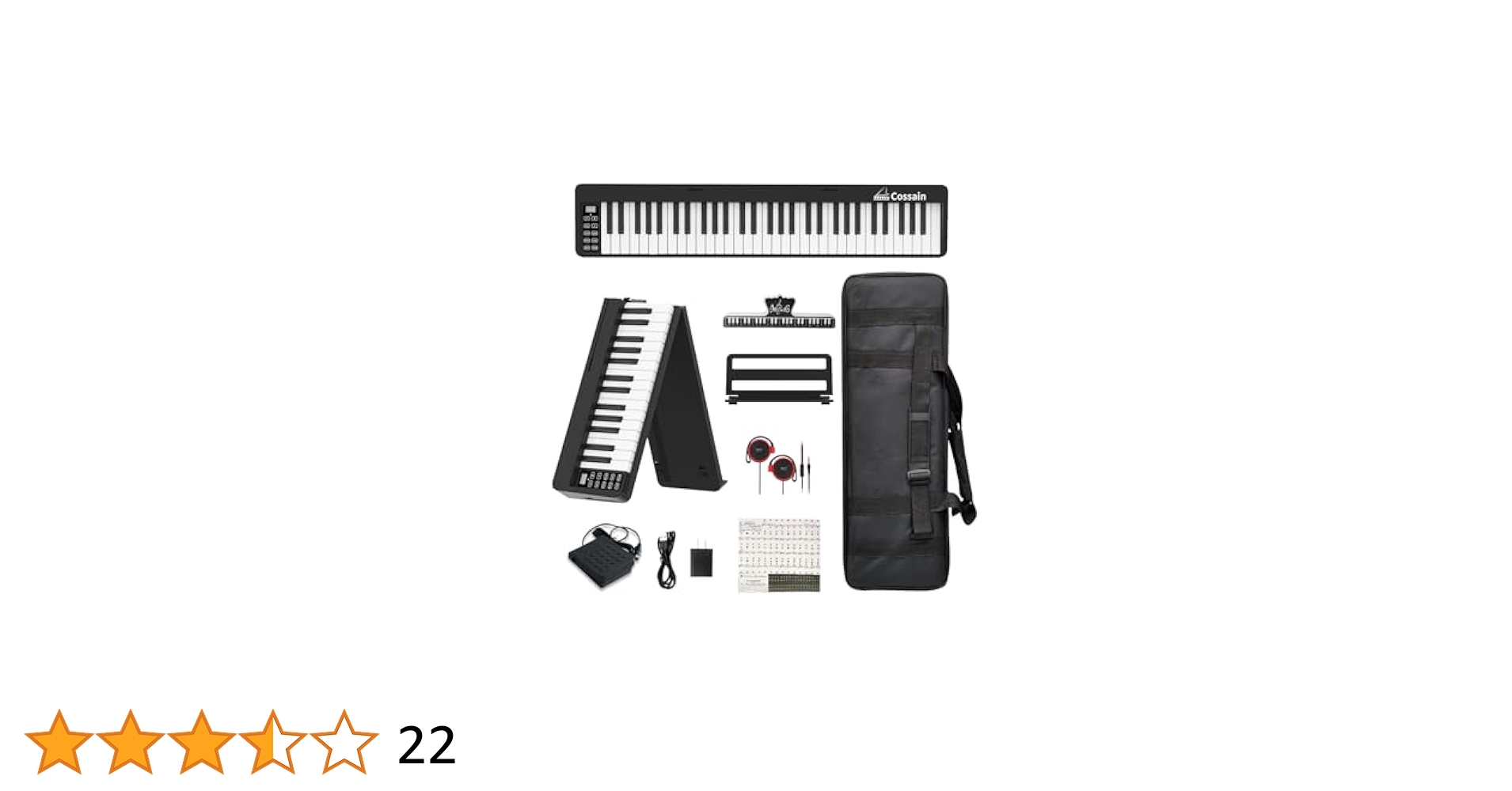 61鍵セミウェイト電子キーボード Amazon | 電子ピアノ 61鍵 折り畳み携帯 セミウェイト鍵盤 128