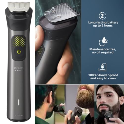 PHILIPS Multigroom Series 9000 24-in-1 Trimmer Beard, Hair & Body Grooming Kit | Precision Trimming Comb, Self-Sharpening Steel Blades, BeardSense Technology, Waterproof, Packaging May Vary - image 3