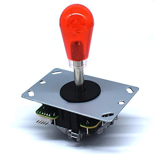 Arcity 1 Player Arcade LED Buttons and Joystick Kits Illuminated DIY Controller USB Encoder to PC Games 8 Ways Joystick Bat Top + 10 LED Push Buttons + Balltop for Windows Jamma MAME Raspberry Pi Red