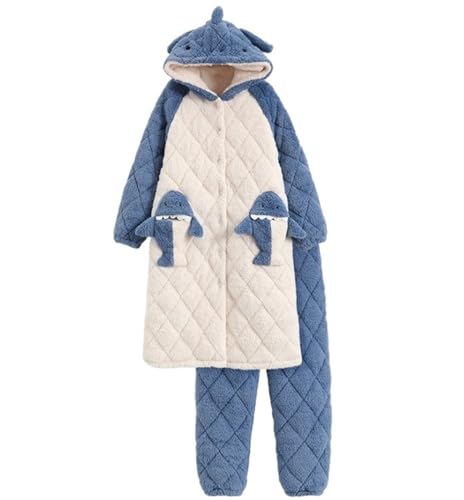 HYKJCSS Albornoz Albornoz Hombre Mujer Pijamas De Gran Tamaño Otoño/Invierno Bata para El Hogar Espesar Cálido Ropa(XXL)