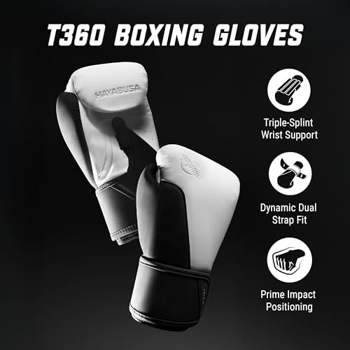 Image of Hayabusa T360 Boxing Gloves - Revolutionary Hand Ergonomics | Empowering Wrist Support | Single or Dual Strap Closure | Training, Sparring, Heavy Bag - 10 oz 12 oz 14 oz 16 oz 18 oz