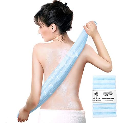 Yiclick Exfoliating Body Scrubber, Back Scrubber in Shower Bath,Exfoliating Washcloth Towel, Japanese Scrub Wash Cloth, Body Exfoliator Loofah Luffa Sponge Net Rag Back Washer Cover