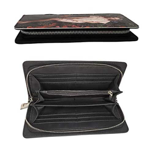 Sublimation Wallet Women's Zipper Card Holder Storage Bag Women's Travel Clutch Wristband DIY Craft (Black)2