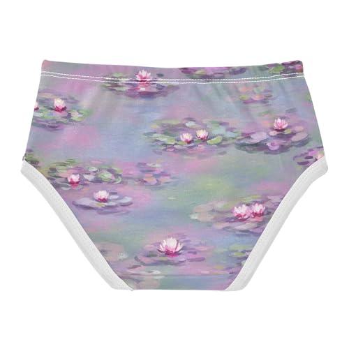 Cotton Toddler Girls Underwear Watercolor Floral Purples Flowers Panties for Girl Aesthetic Briefs Undies Kids 2t2