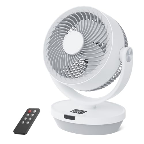 Fan for Bedroom, 13' Air Circulator Fans with Remote, 120°Vertical Manual +90°Oscillating Desk...