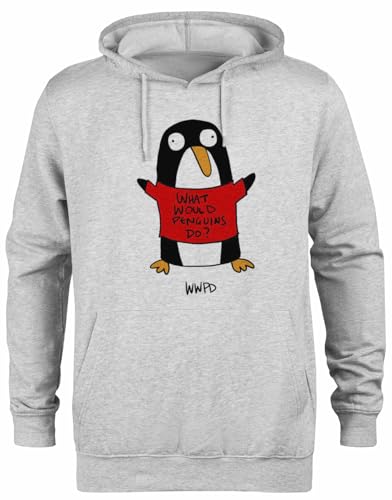 Pull à capuche gris Penguins Do pour affronter le froid avec un sweat unisexe doux