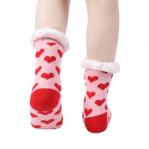 Image of Chassic Sherpa Lined Slipper Socks for Women, Non-Slip Cozy Winter House Socks, Soft Fuzzy Socks, Christmas Gifts for Women & Ladies Stocking Stuffers