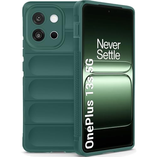 Image of TheGiftKart Liquid Silicon Back Cover Case for OnePlus 13s 5G | Shockproof Military Grade Protection | Micro-Fibre Cloth On Inner Side | Built-in Anti-Slip Grip Back Case for OnePlus 13s (TPU, Green)
