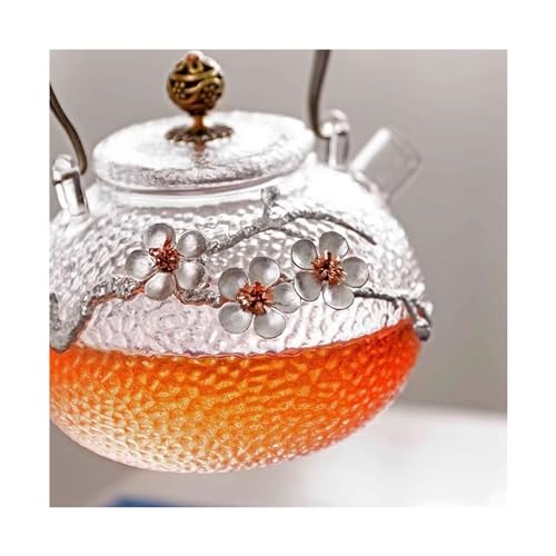 Tetera de vidrio con patrón martillado Plum Blossom miniatura 5