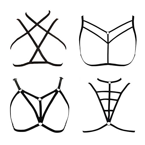 Harnais élastique femme avec soutien-gorge réglable et bretelles creuses sexy lingerie