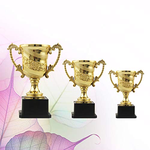 NUOBESTY 3 peças de troféu de ouro de metal para competição de torneios esportivos