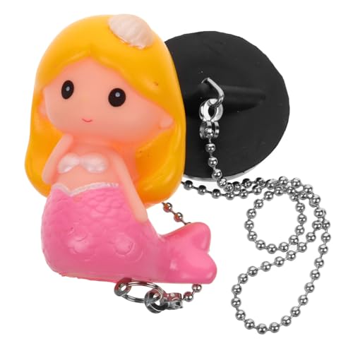 PRETYZOOM Tapón de Drenaje para Bañera de Goma Rosa Diseño Sirena, Tapa de Baño Decorativa Pequeña, Accesorio Baño Antidesbordamiento para Cocina y Lavadero