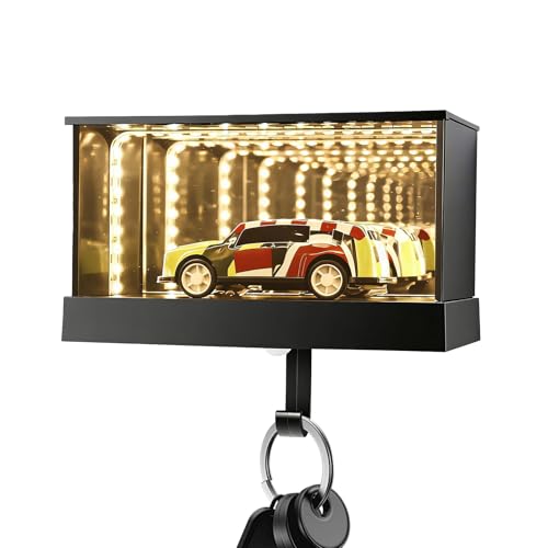 Genérico Soporte Portalaves de Coche y Garaje,Estante Pequeño Con Iluminación De Pared - Expositora Para Portallaves De Garaje - Para Entrada, Puerta Principal, Pasillo, Oficina, Cocina Y Amantes Del