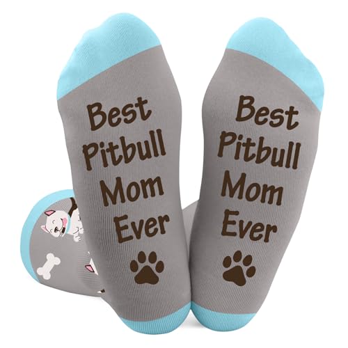 Wixelon Dog Mom Gifts for Mothers Day,Pitbull Mom Gifts Socks for Dog Lovers Women Puppy Pitbull Owners Animal Pet Lover Birthday Valentines Christmas Stocking Stuffers for Friend Sister Aunt Daughter