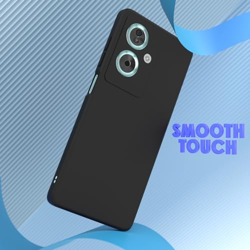 Image of Outlouders Back Cover for Oppo A79 5G | Camera Protection | Durable Soft Matte Silicone Bumper Case (Black)