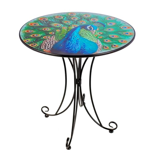 VEWOGIFT 18' Outdoor Side Table for Patio, Round Metal...