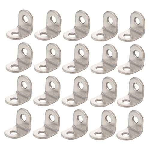 FUNOMOCYA 20pcs L Shape Angle Bracket Angle Bracket Silver Heave Duty Corner Brace Heavy Duty Corner Brace Joint Fastener Corner Braces Joint Small Corner Brace Joint Angle Bracket