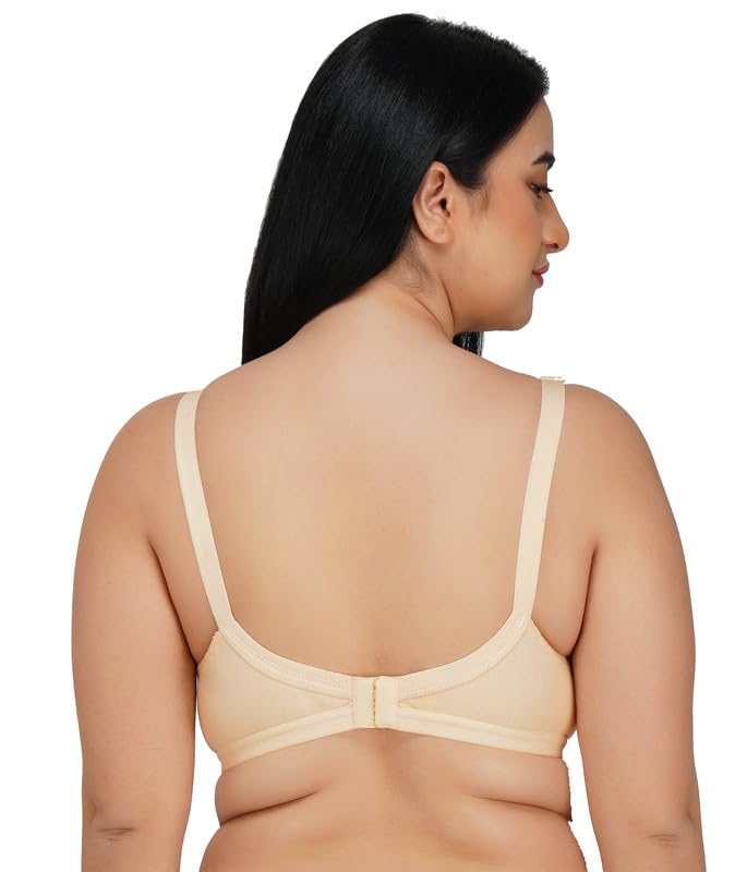Image of Women's Cotton Blend C-Cup Non-Padded Heavy Bust Seamless Minimizer Full Coverage Non-Wired T-Shirt Everyday Bra Combo Pack of 3