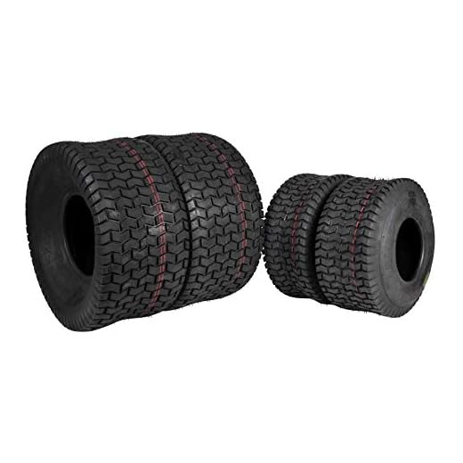 4 New MASSFX Lawn Mower Tires 15x6-6 20x10-8 4 PLY Four Pack
