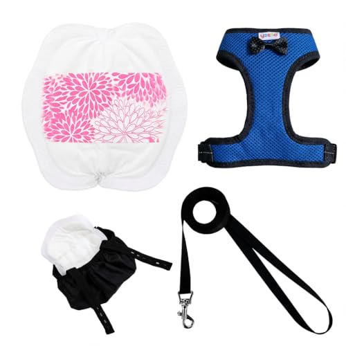 Yesito Washable Chicken Diaper Harness with Poop Bag | Leak-Resistant Adjustable Vest for Hens Ducks, Indoor Pet Poultry, 12-Hour Dryness Tested (Large, Blue)