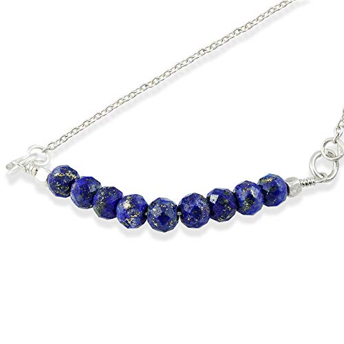 Collier barre en lapis-lazuli bleu et or, l'accessoire idéal pour illuminer vos tenues de bureau