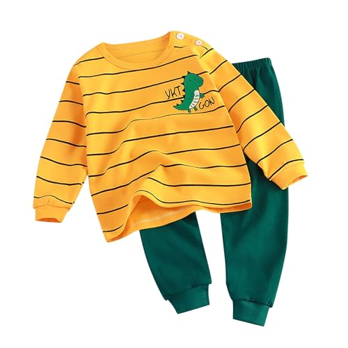 Cute 𝐏a𝐣ama Set for Kids Boys Girls Long Sleeve 𝐏ajamas Cotton Sl𝐞epwear Crewneck Tops and Pants Cute Cartoon 𝐏𝗝s