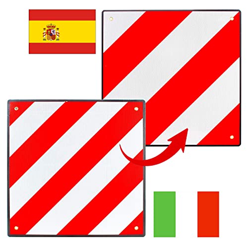 Aluminium warning sign for Italy/Spain, 50 x 50 cm, reflective...