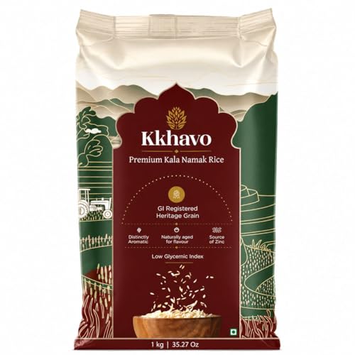 Image of Kkhavo Kala Namak Rice | 9gm protein | Diabetic & gut friendly | Gluten Free &Vegan | Low Glycemic 49-53 | Non GMO (1kg)