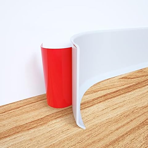 NeatiEase PVC Weichsockelleiste selbstklebend WEISS Knickleiste Cover