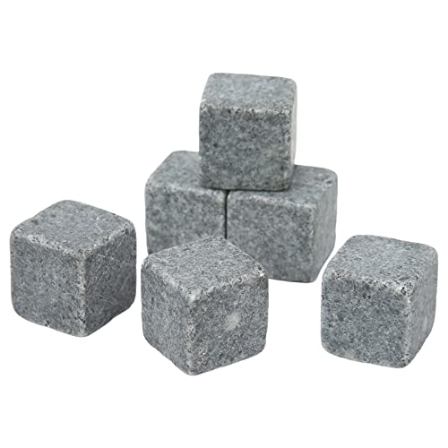 KIMISS Piedras para Whisky - Juego de Piedras para Tarta de Hielo de Whisky de Granito de 2 Cm con Bolsa de Franela para, Ginebra, Vino y Vodka - Enfriadoras para una Temperatura Ideal de Servicio