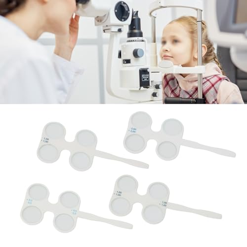 4 Units Optical Flipper, Optometry Plastic Flip Trial Lens, Ophthalmic Flipper, Optical Instruments for Myopia and Amblyopia, ±0.50, ±1.00, ±1.50, ±2.00