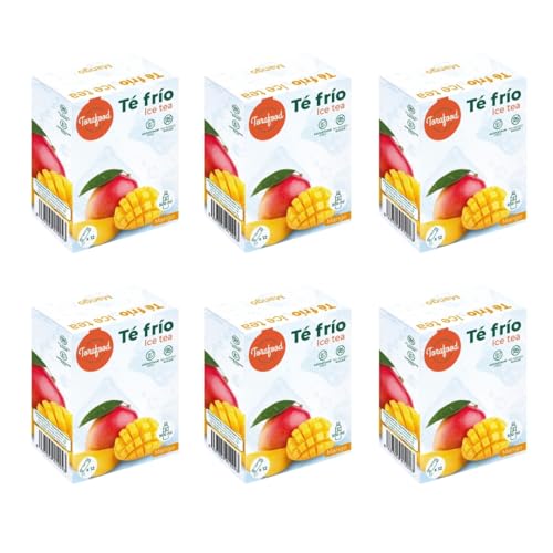 Té Frío Mango en Polvo | Pack de 6 Unidades | Sin Azúcar Añadido | Sin Aspartame | 12 Sobres | Bebida Refrescante Instantánea | Torafood